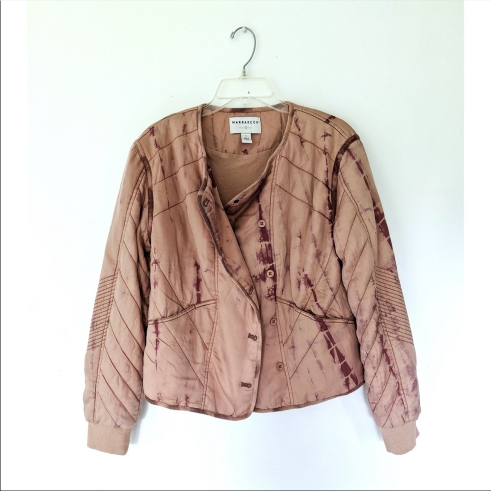 NEW Anthro Pink Tie-dye Marrakech Bomber Jacket